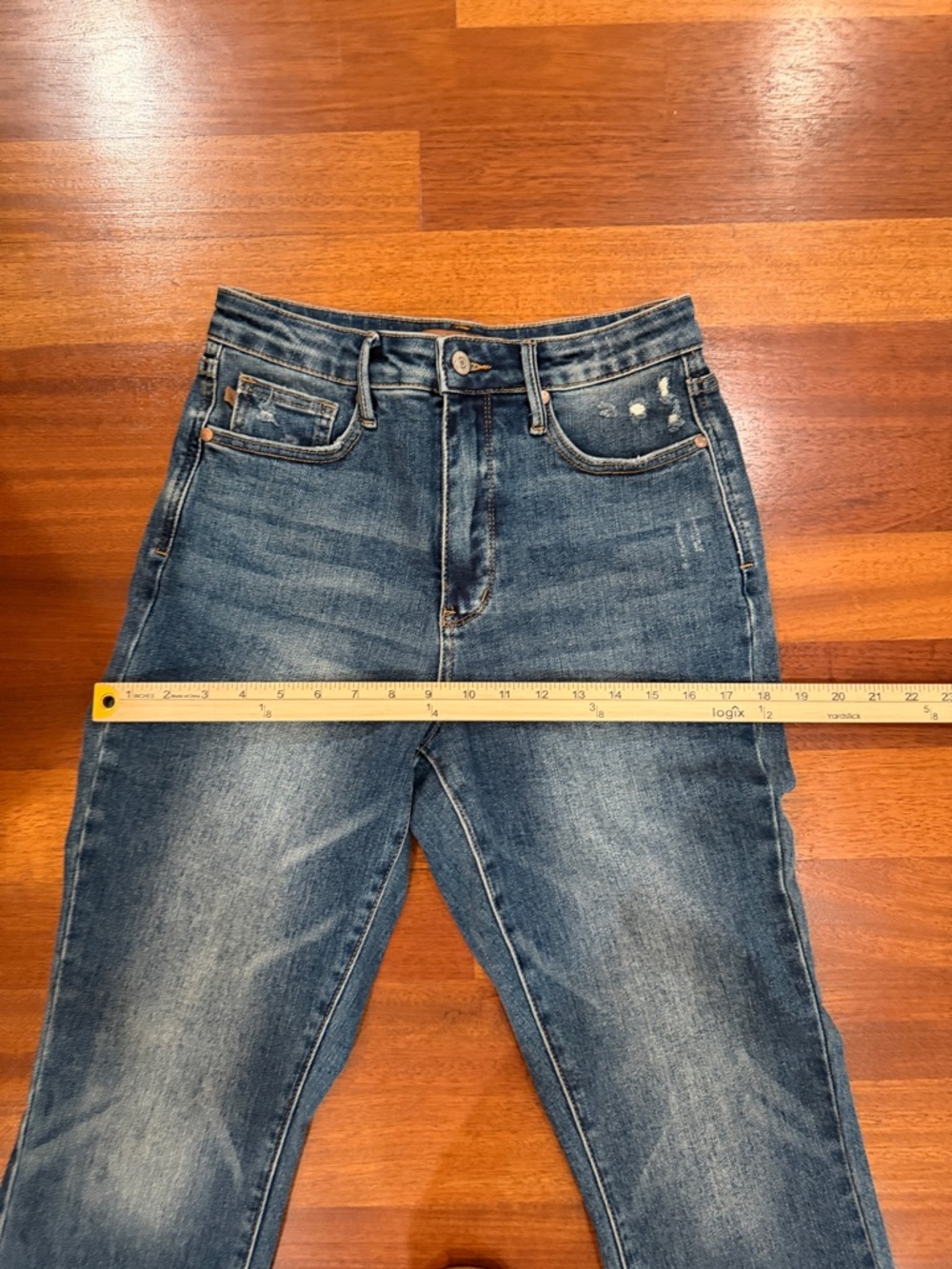 JUDY BLUE Slim Fit Distressed High Rise Jeans 7/28 - Picture 7 of 11